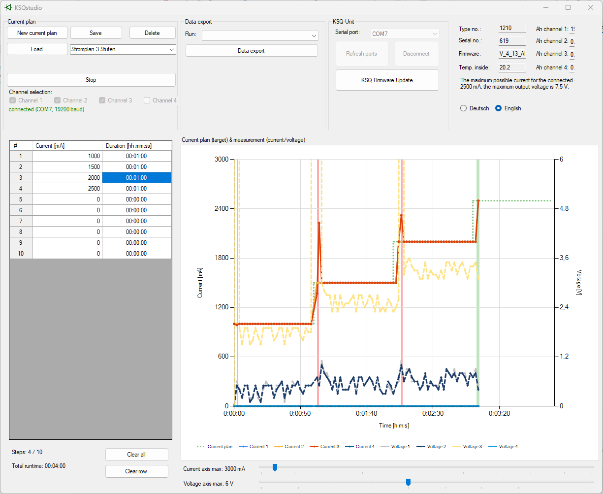 KSQstudio lab power source software